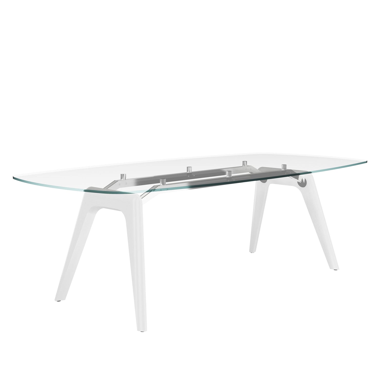 Bralco RAIL Conference table | Boot shape, 2400 x 1200 x 750 mm (8 people) | Glass table plate