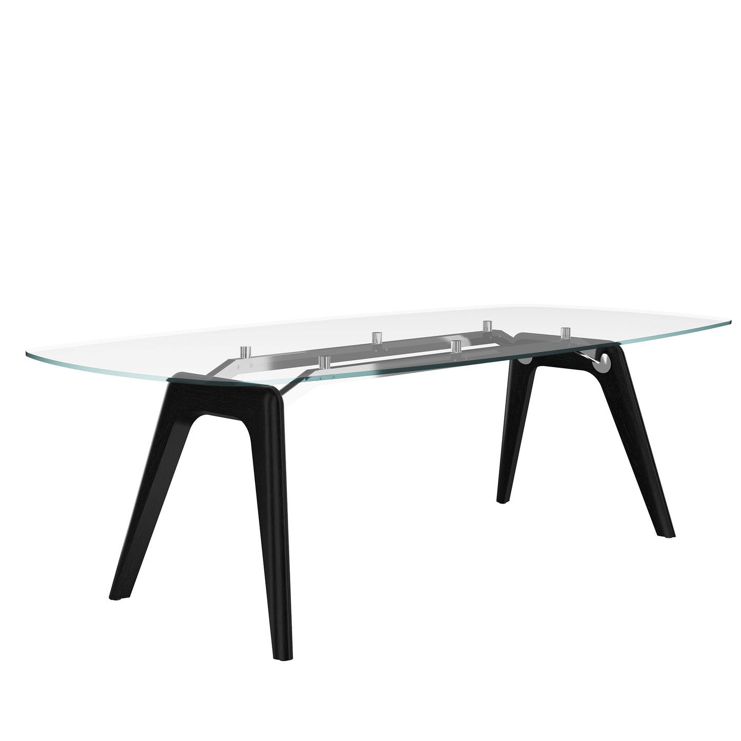 Bralco RAIL Conference table | Boot shape, 2400 x 1200 x 750 mm (8 people) | Glass table plate