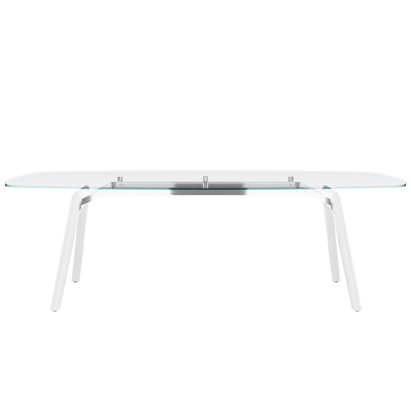Bralco RAIL Conference table | Boot shape, 2400 x 1200 x 750 mm (8 people) | Glass table plate