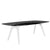 BRALCO RAIL meeting table | Boat shape, 2400 x 1200 x 750 mm (8 people) | gray tinted glass table top