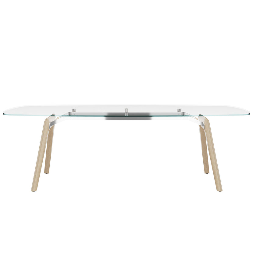 Bralco RAIL Conference table | Boot shape, 2400 x 1200 x 750 mm (8 people) | Glass table plate