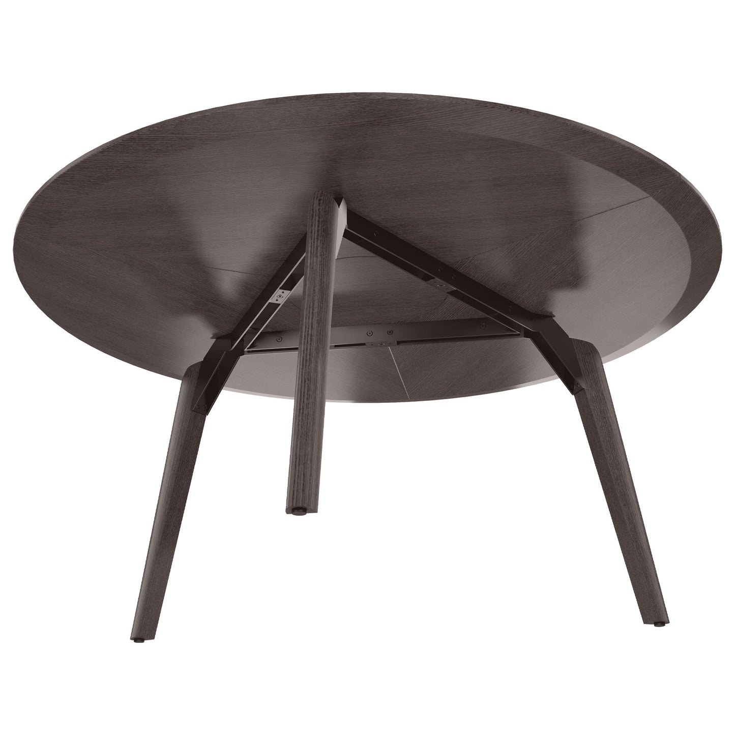 Bralco RAIL Tableau de réunion | Round, 1200 - 1600 mm (4 - 6 personnes), du vrai bois, du carbone en chêne