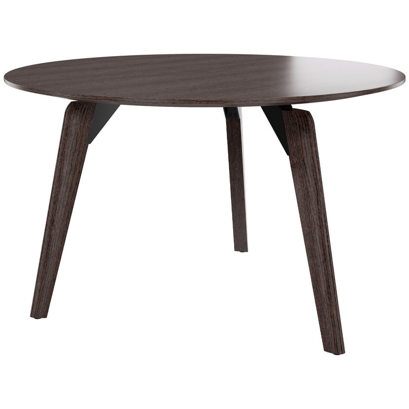 Bralco RAIL Tableau de réunion | Round, 1200 - 1600 mm (4 - 6 personnes), du vrai bois, du carbone en chêne