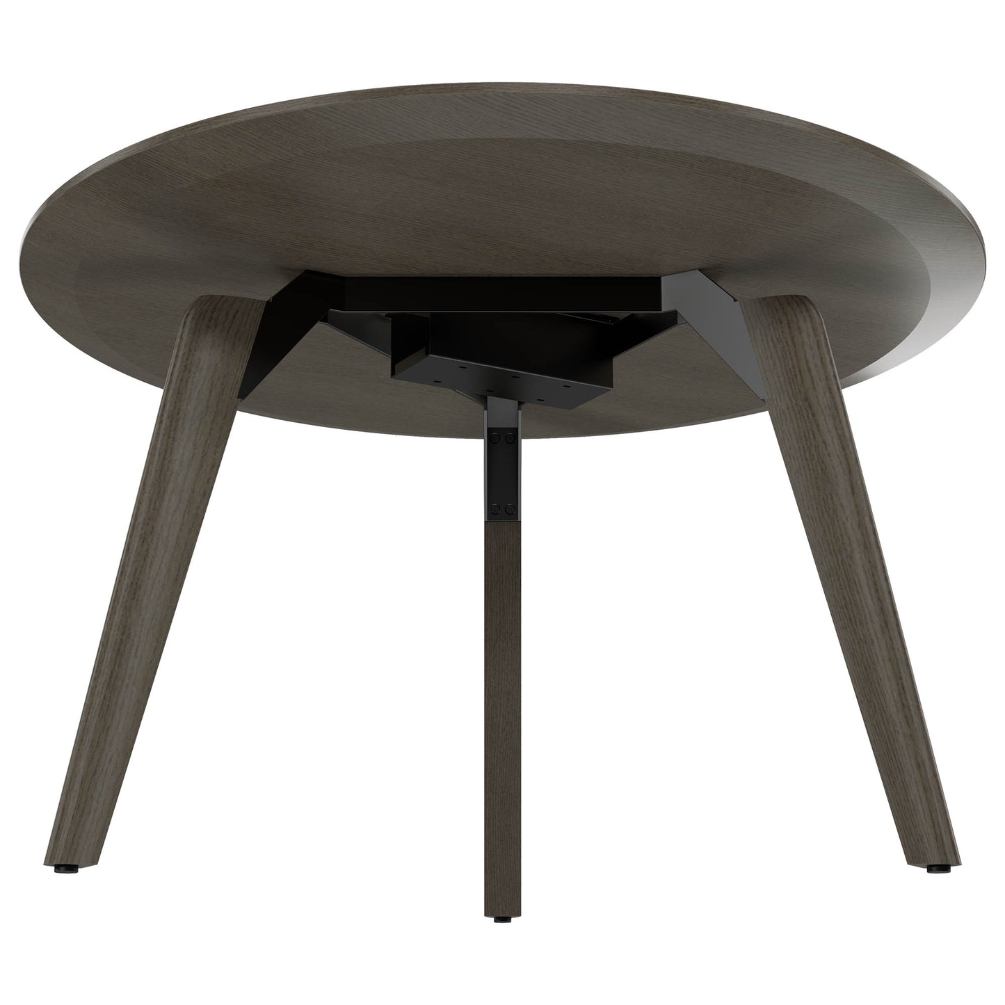 BRALCO RAIL meeting table | Round, 1200 - 1600 mm (4 - 6 people), real wood, dark gray oak