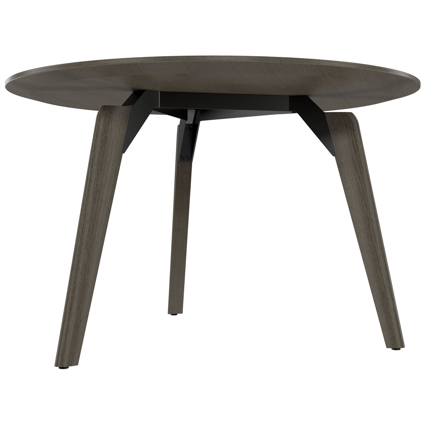 BRALCO RAIL meeting table | Round, 1200 - 1600 mm (4 - 6 people), real wood, dark gray oak