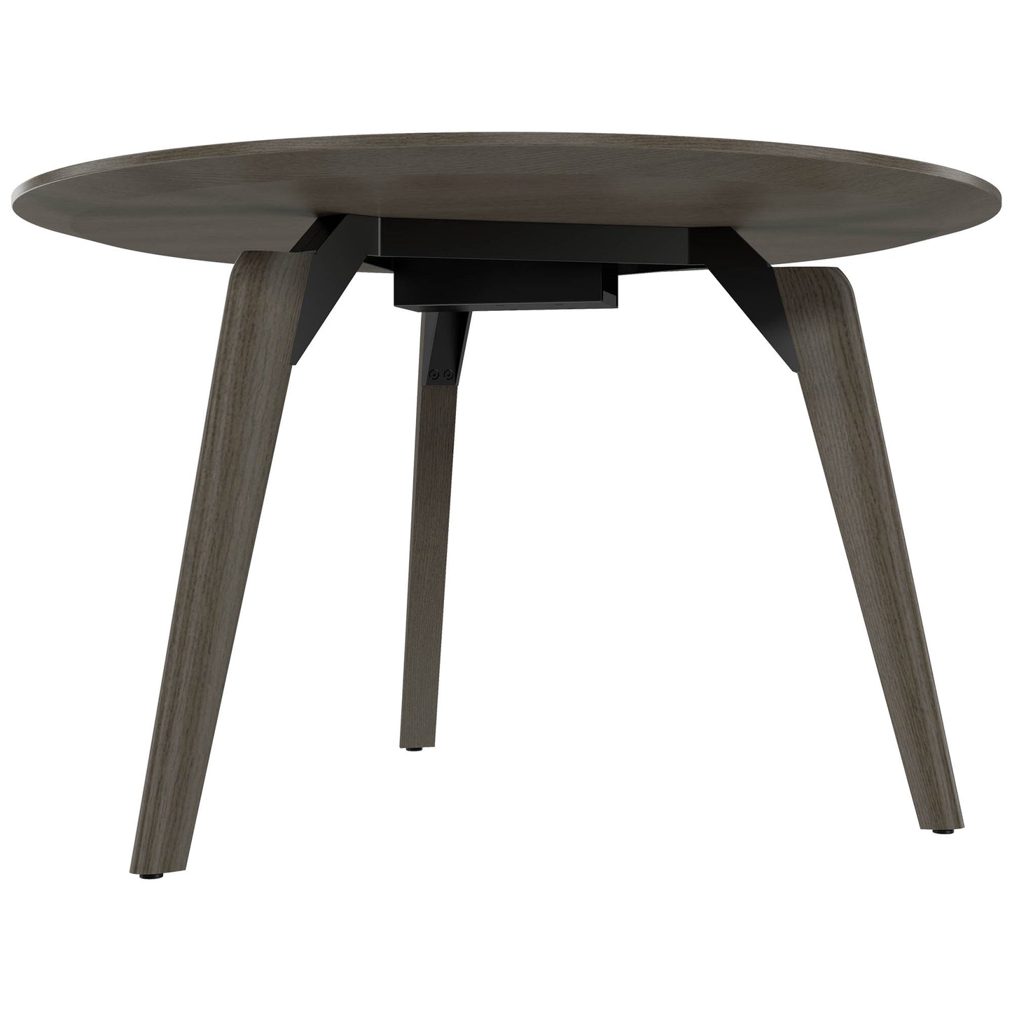 BRALCO RAIL meeting table | Round, 1200 - 1600 mm (4 - 6 people), real wood, dark gray oak