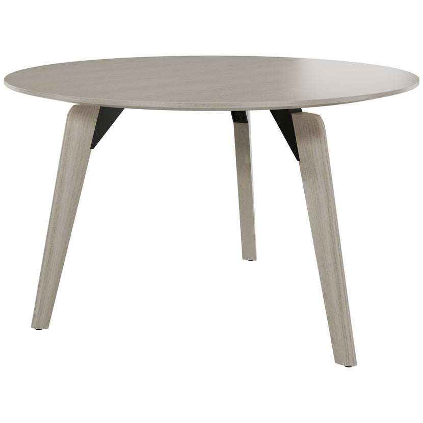 BRALCO RAIL meeting table | Round, 1200 - 1600 mm (4 - 6 people), real wood, light gray oak