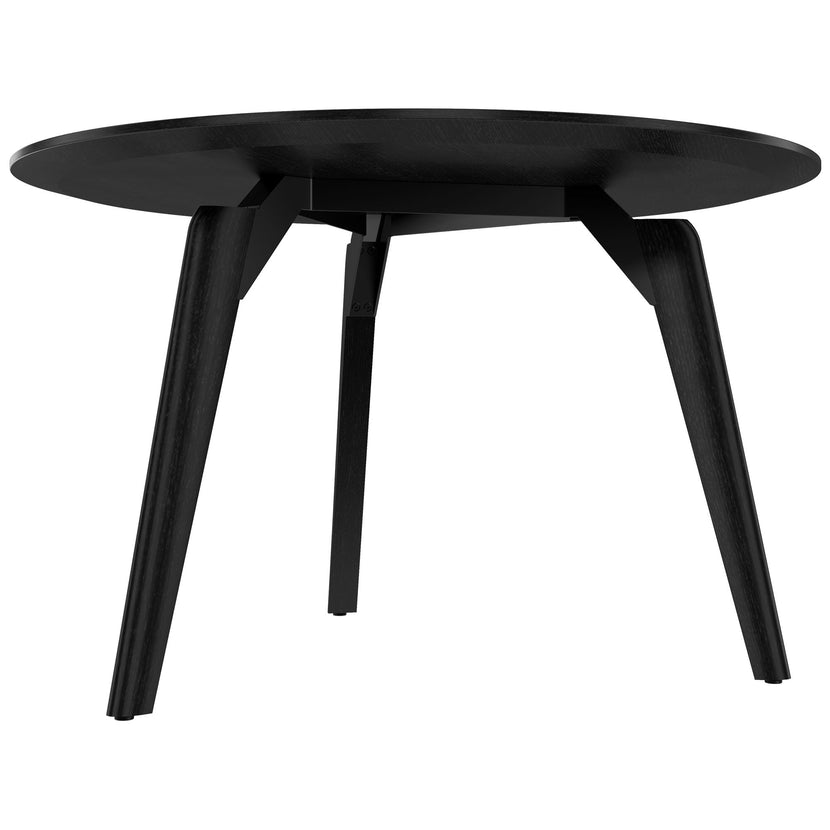 Bralco RAIL Tableau de réunion | Round, 1200 - 1600 mm (4 - 6 personnes), vrai bois, chêne noir