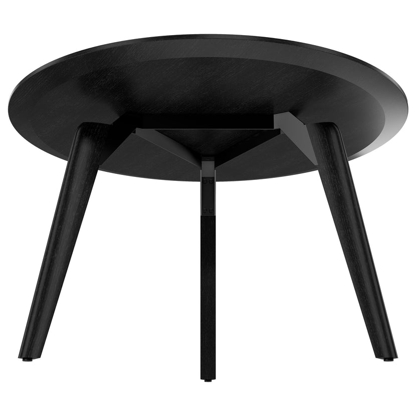 Bralco RAIL Tableau de réunion | Round, 1200 - 1600 mm (4 - 6 personnes), vrai bois, chêne noir