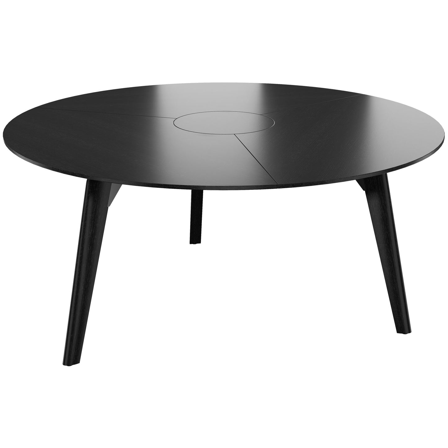 Bralco RAIL Tableau de réunion | Round, 1200 - 1600 mm (4 - 6 personnes), vrai bois, chêne noir