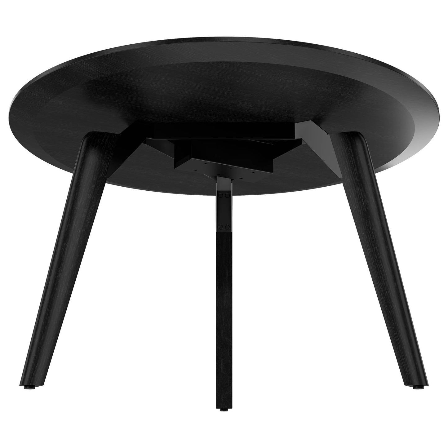 Bralco RAIL Tableau de réunion | Round, 1200 - 1600 mm (4 - 6 personnes), vrai bois, chêne noir