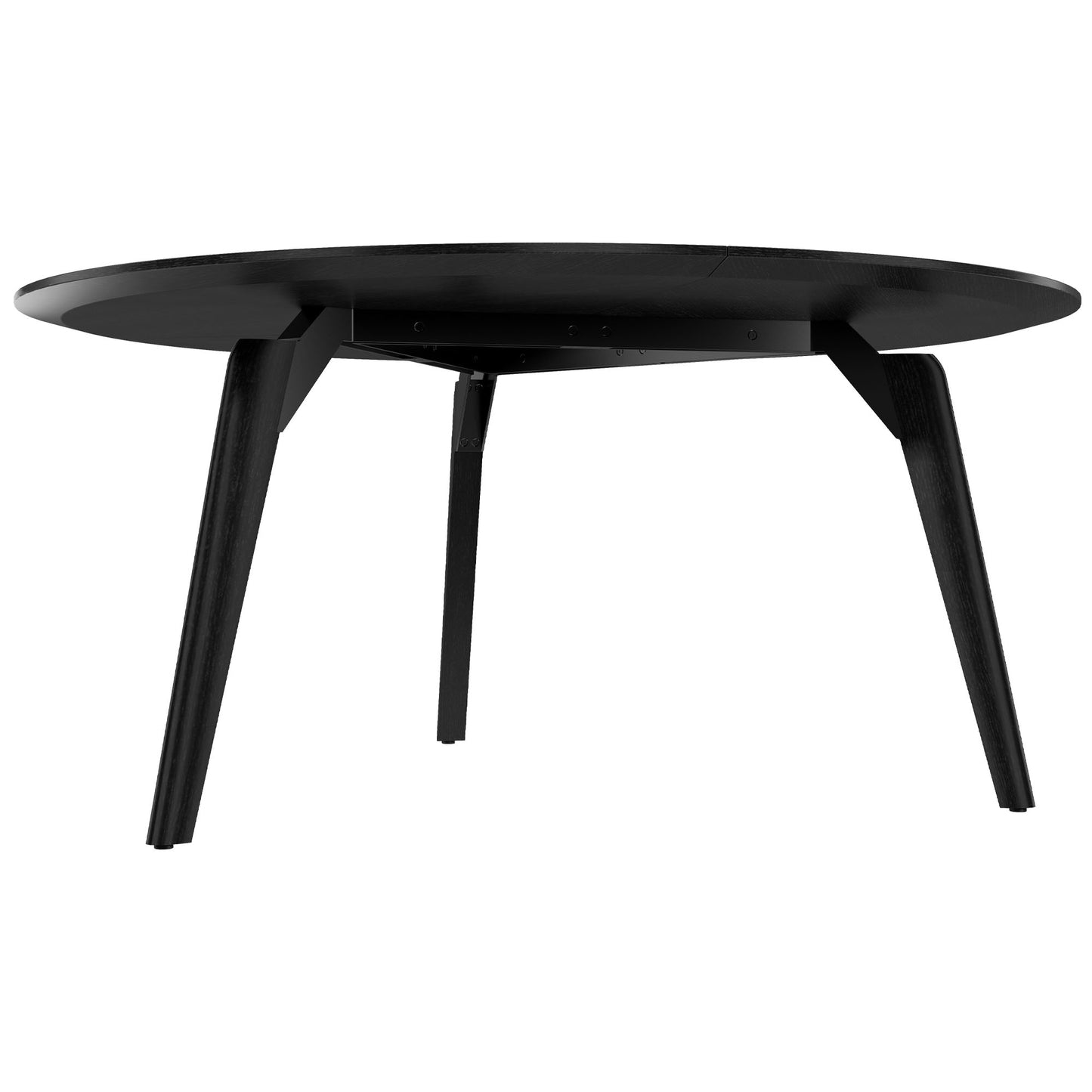 Bralco RAIL Tableau de réunion | Round, 1200 - 1600 mm (4 - 6 personnes), vrai bois, chêne noir