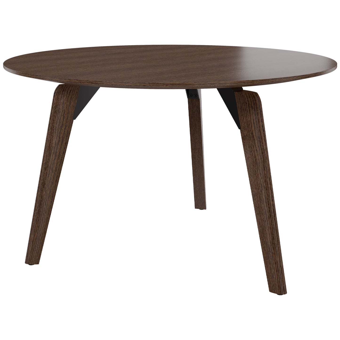 Bralco RAIL Tableau de réunion | Round, 1200 - 1600 mm (4 - 6 personnes), du vrai bois, du tabac en chêne