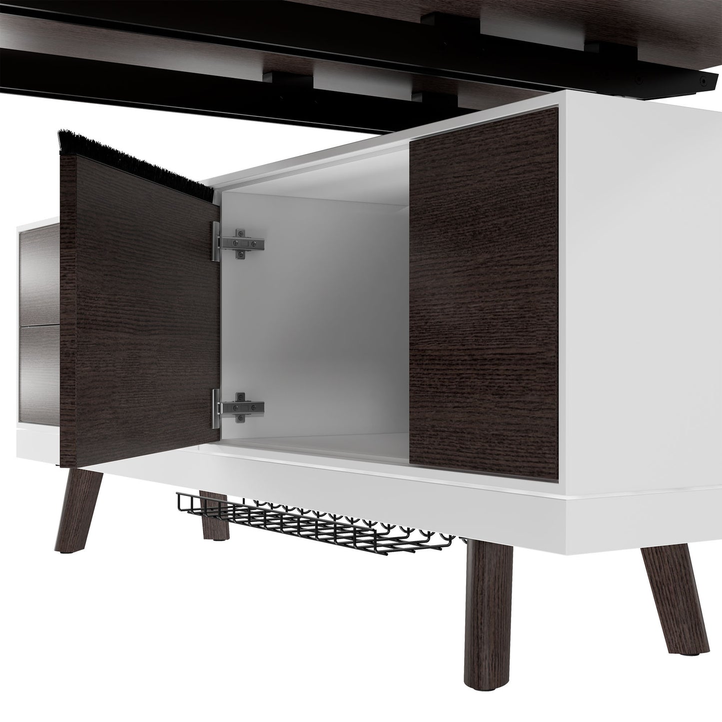 Bralco RAIL Bureau | 1800 - 2400 mm, basboard intégré, bois réel, carbone en chêne
