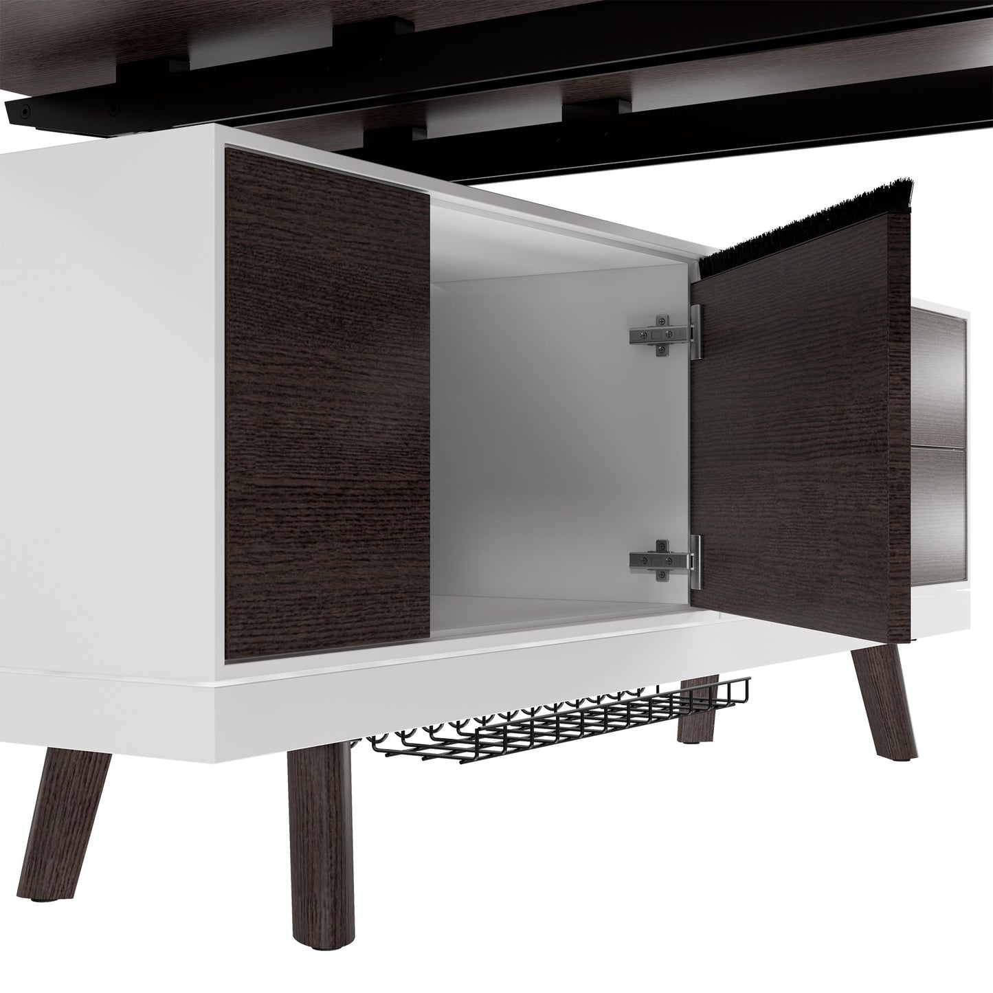 Bralco RAIL Bureau | 1800 - 2400 mm, basboard intégré, bois réel, carbone en chêne