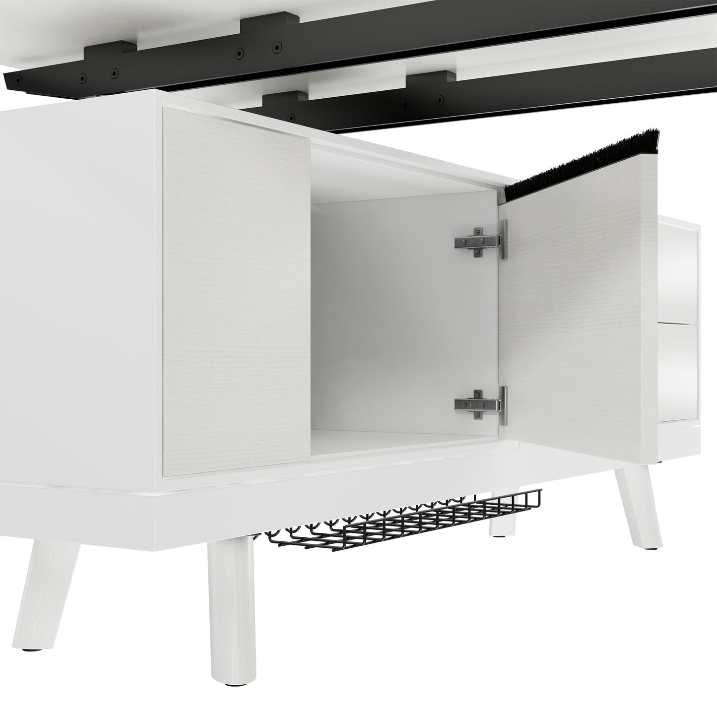 Bralco RAIL Bureau | 1800 - 2400 mm, basboard intégré, bois réel, chêne blanc
