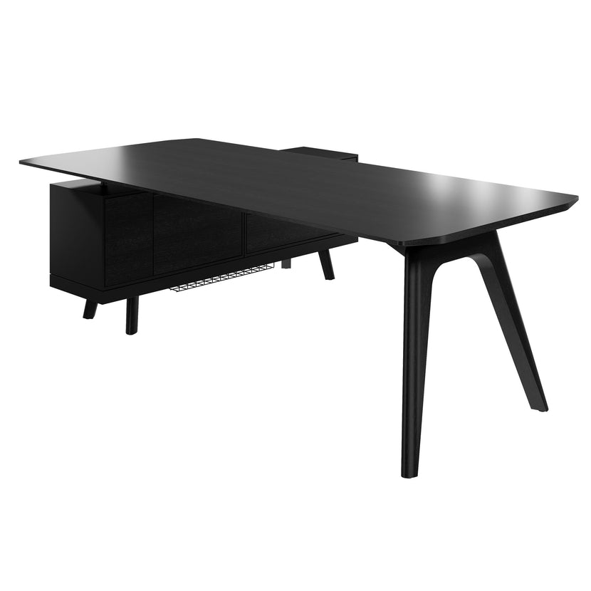 Bralco RAIL Bureau | 1800 - 2400 mm, basboard intégré, bois réel, chêne noir