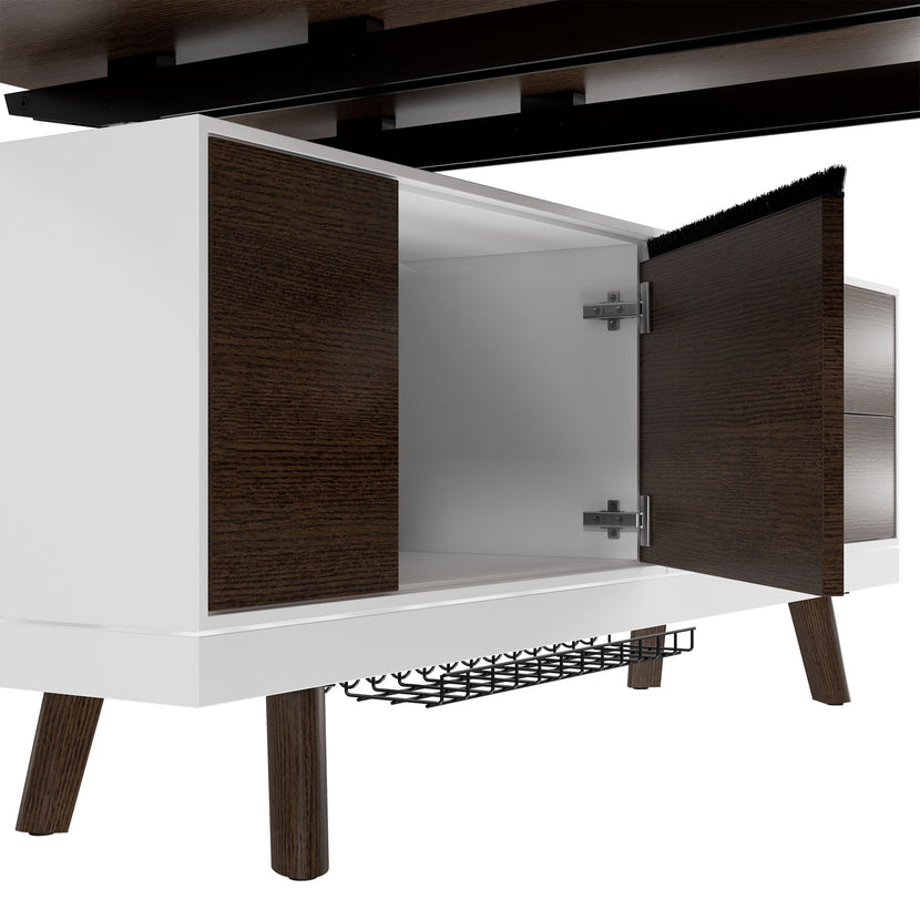 Bralco RAIL Bureau | 1800 - 2400 mm, basboard intégré, bois réel, tabac en chêne