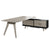Bralco RAIL Bureau | 1800 - 2400 mm, basboard intégré, bois réel, gris clair en chêne