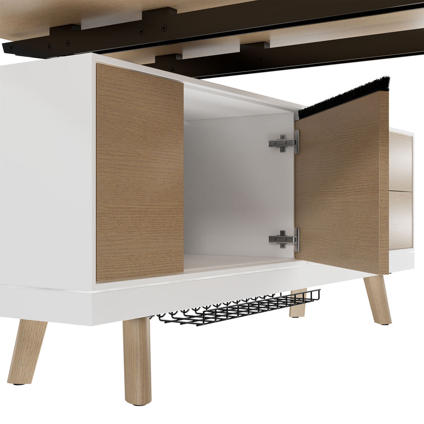 Bralco RAIL Bureau | 1800 - 2400 mm, basboard intégré, bois réel, nature de chêne