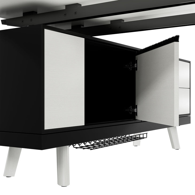 Bralco RAIL Bureau | 1800 - 2400 mm, basboard intégré, bois réel, chêne blanc