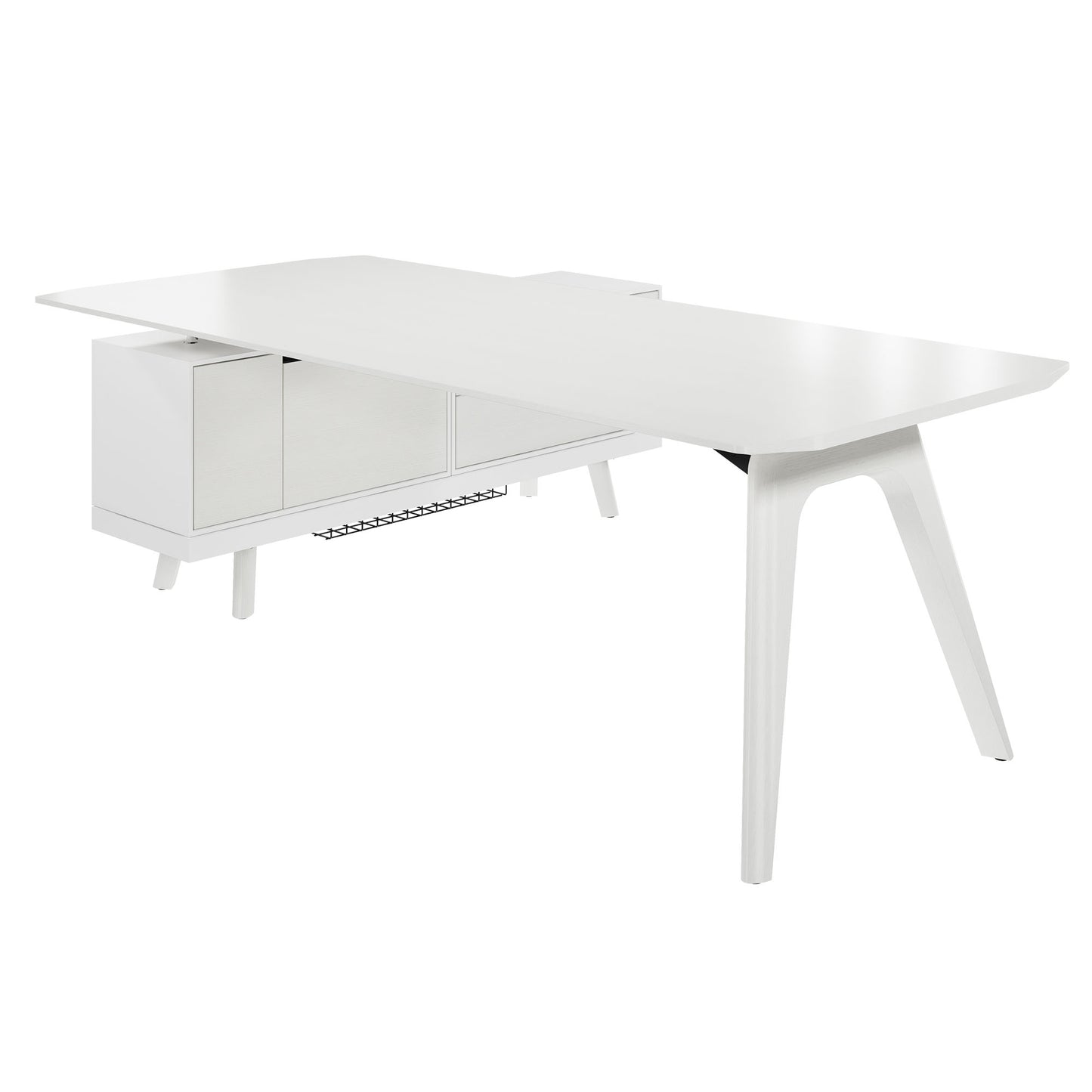 Bralco RAIL Bureau | 1800 - 2400 mm, basboard intégré, bois réel, chêne blanc