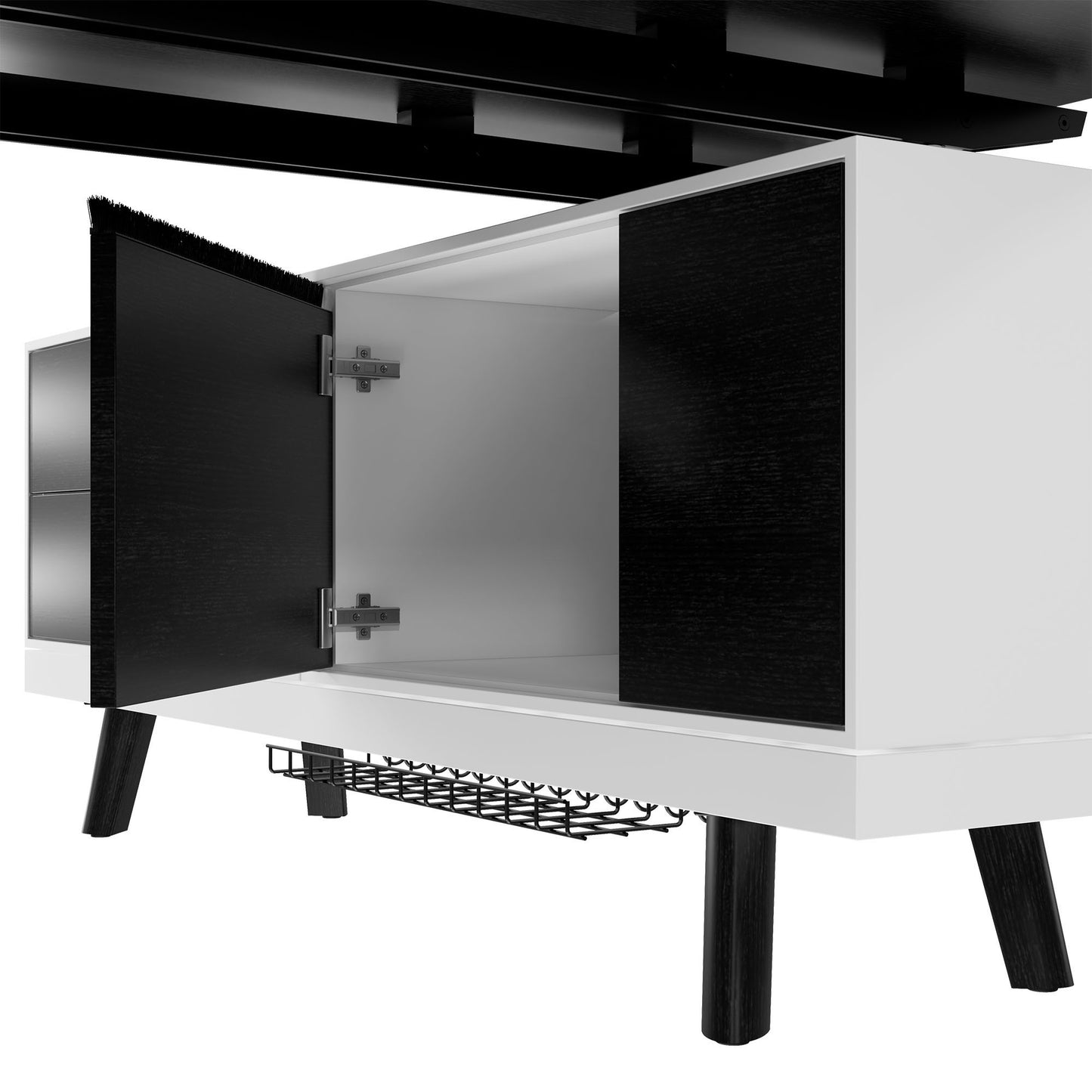 Bralco RAIL Bureau | 1800 - 2400 mm, basboard intégré, bois réel, chêne noir