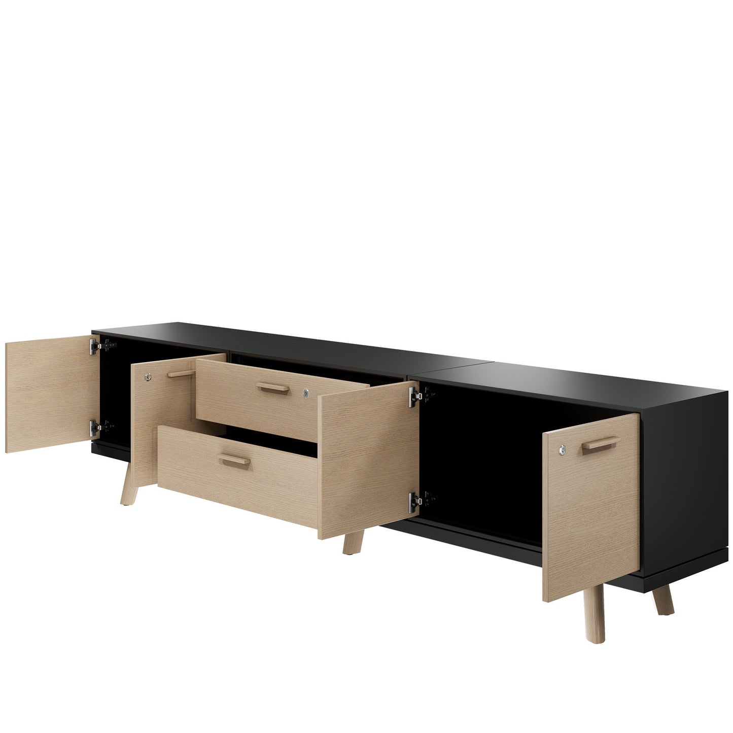 BRALCO RAIL Lowboard | 1.5 OH, 2400 x 400 mm, natural oak