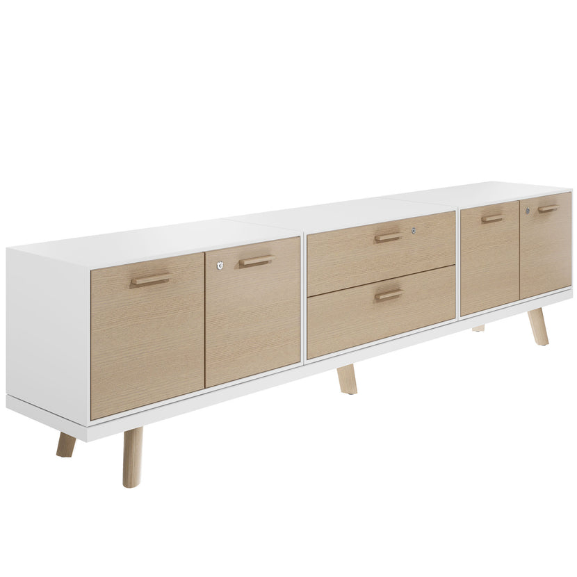 BRALCO RAIL Lowboard | 1.5 OH, 2400 x 400 mm, natural oak