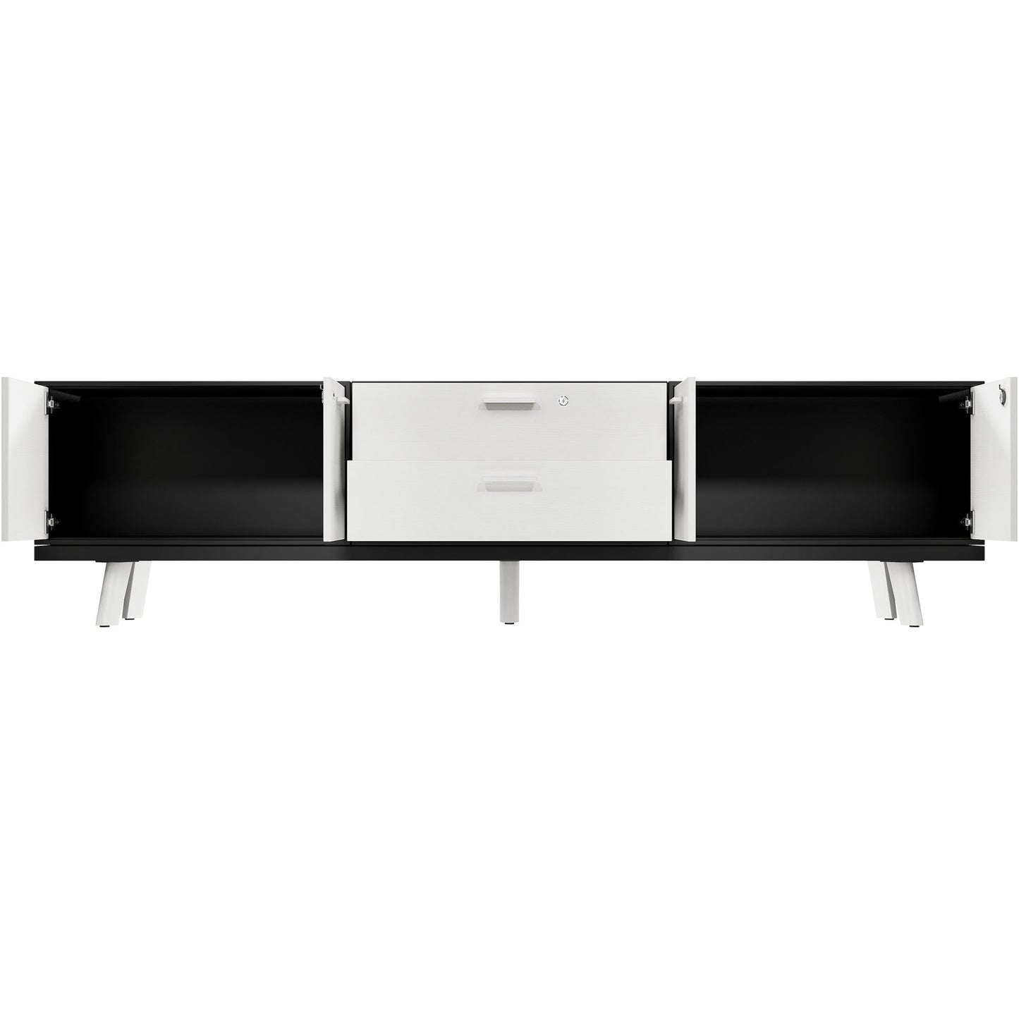 BRALCO RAIL Mobile basso | 1,5 OH, 2400 x 400 mm, rovere bianco