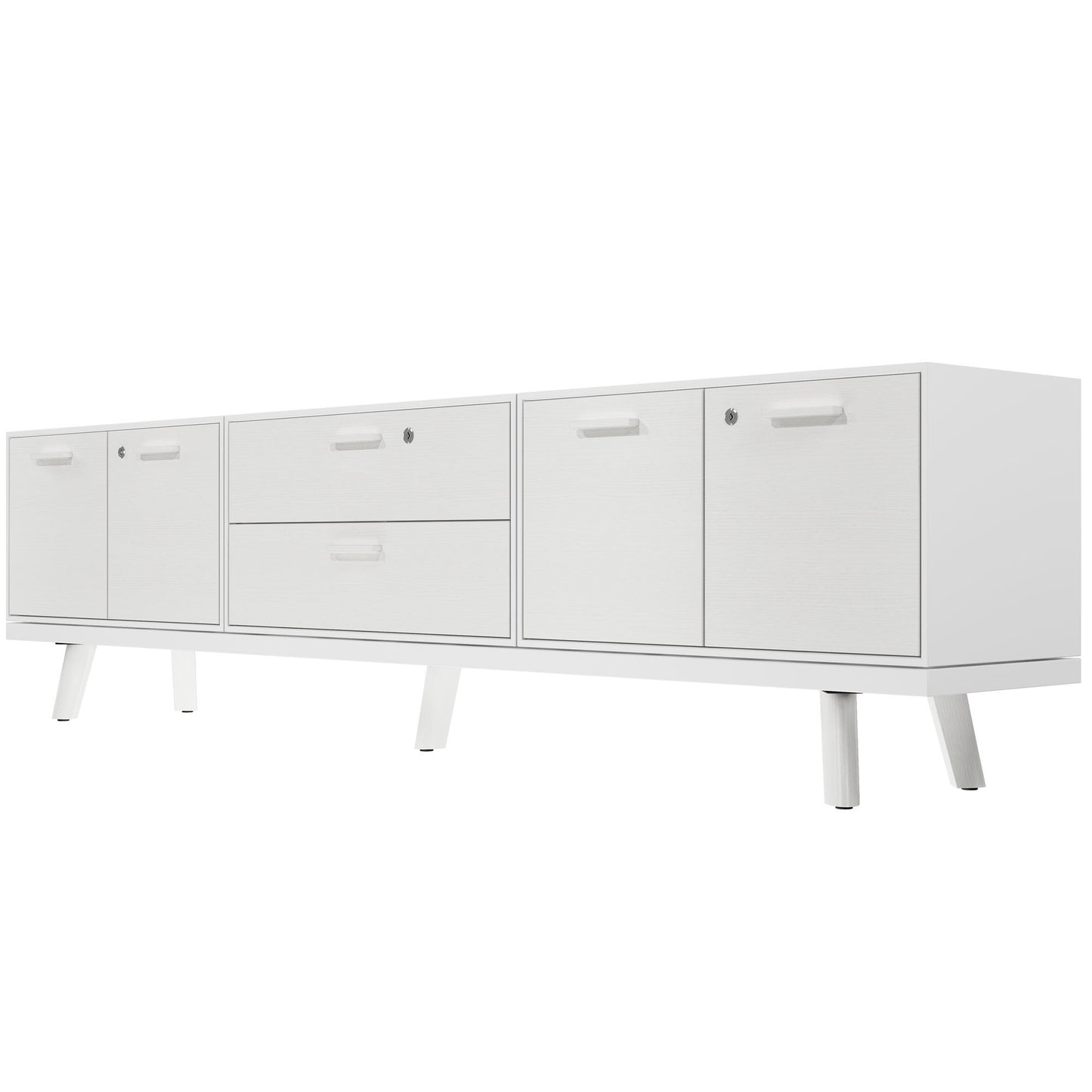 BRALCO RAIL Mobile basso | 1,5 OH, 2400 x 400 mm, rovere bianco