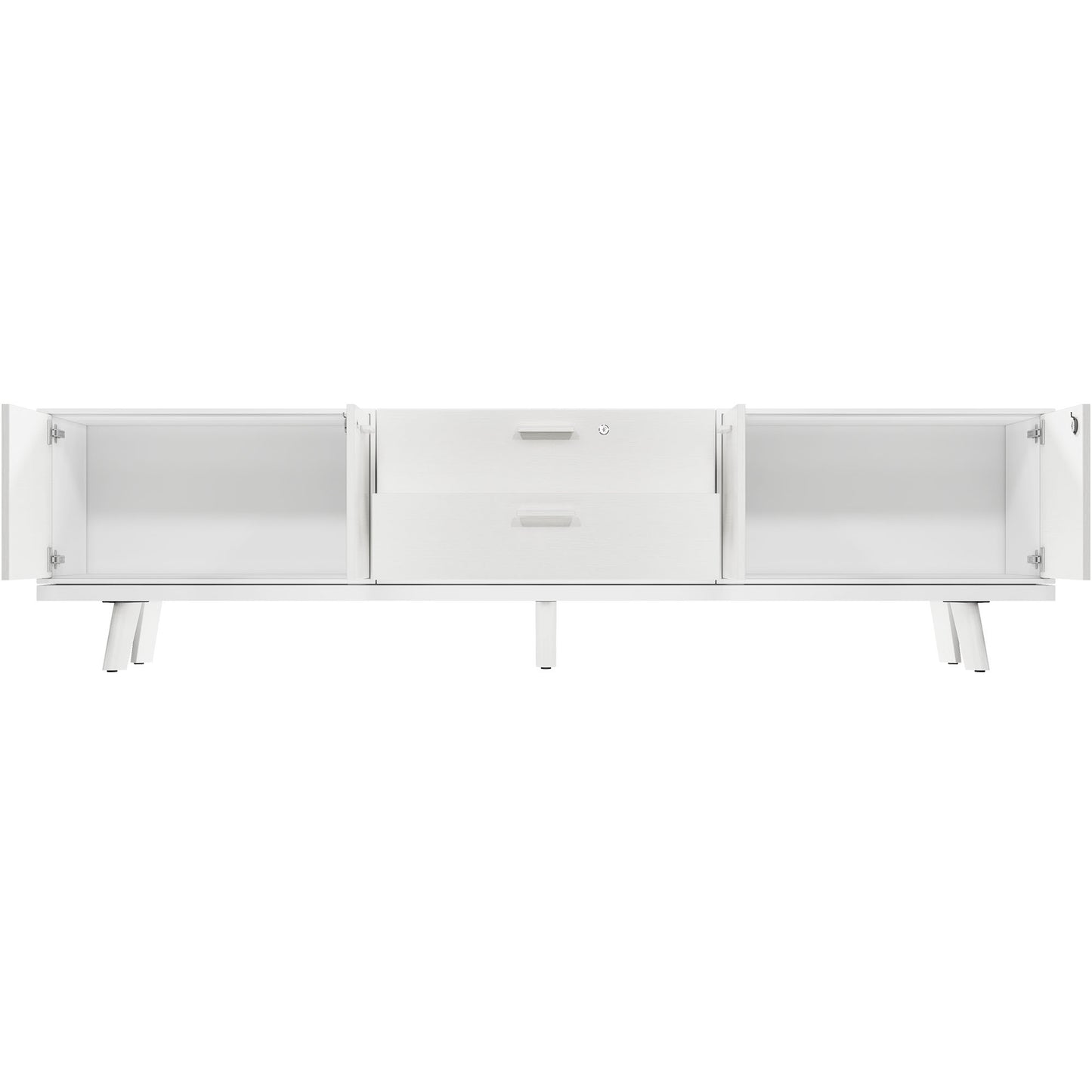 BRALCO RAIL Mobile basso | 1,5 OH, 2400 x 400 mm, rovere bianco