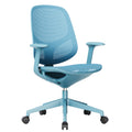 BREATHE Office Swivel Chair | Fixed Armrests, 5-Star Base, Blue - 1 Thumbnail Image