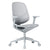 Chaise de bureau pivotante BREATHE | Accoudoirs fixes, piètement 5 branches, gris