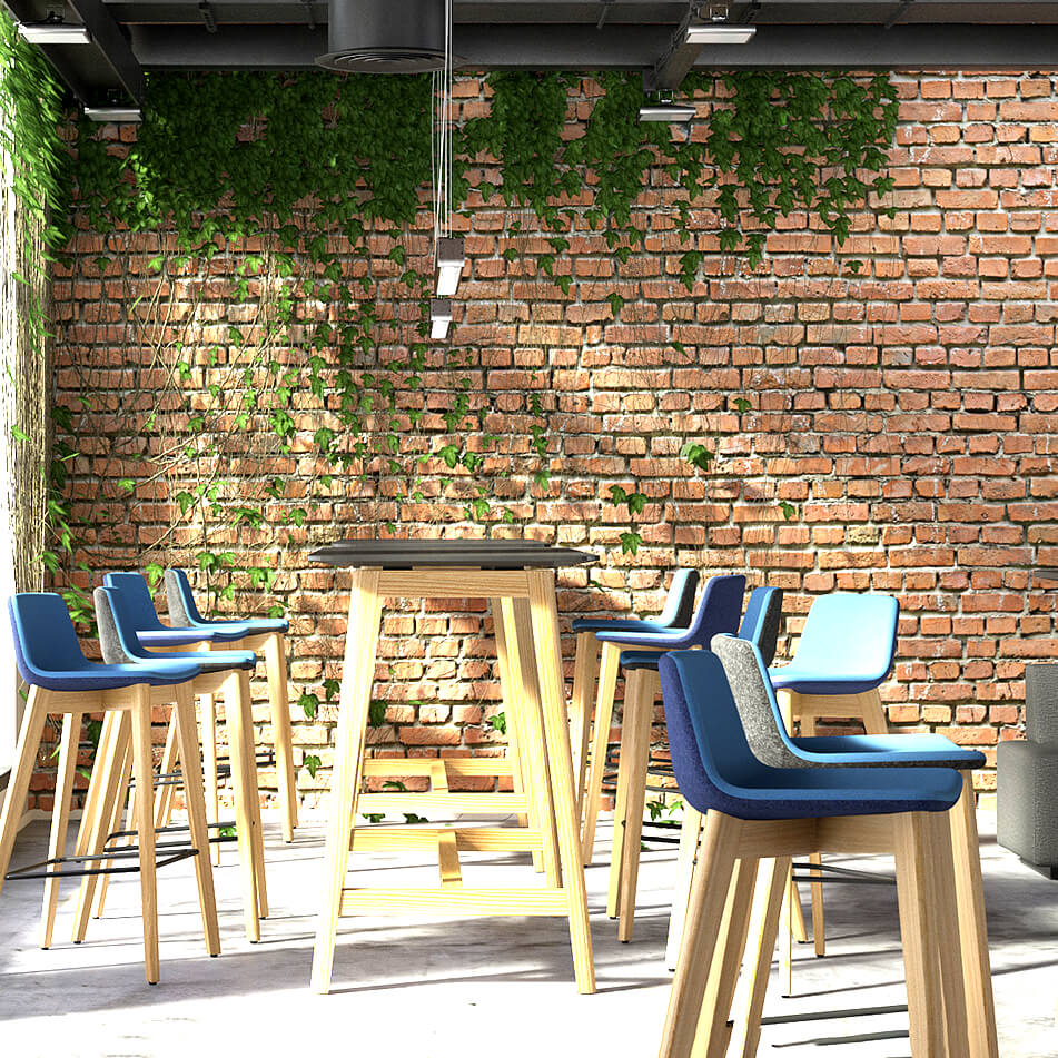 TWIST&SIT Tabouret de bar | Cadre en bois massif, hauteur du siège de 635 mm, synergie de couverture en laine