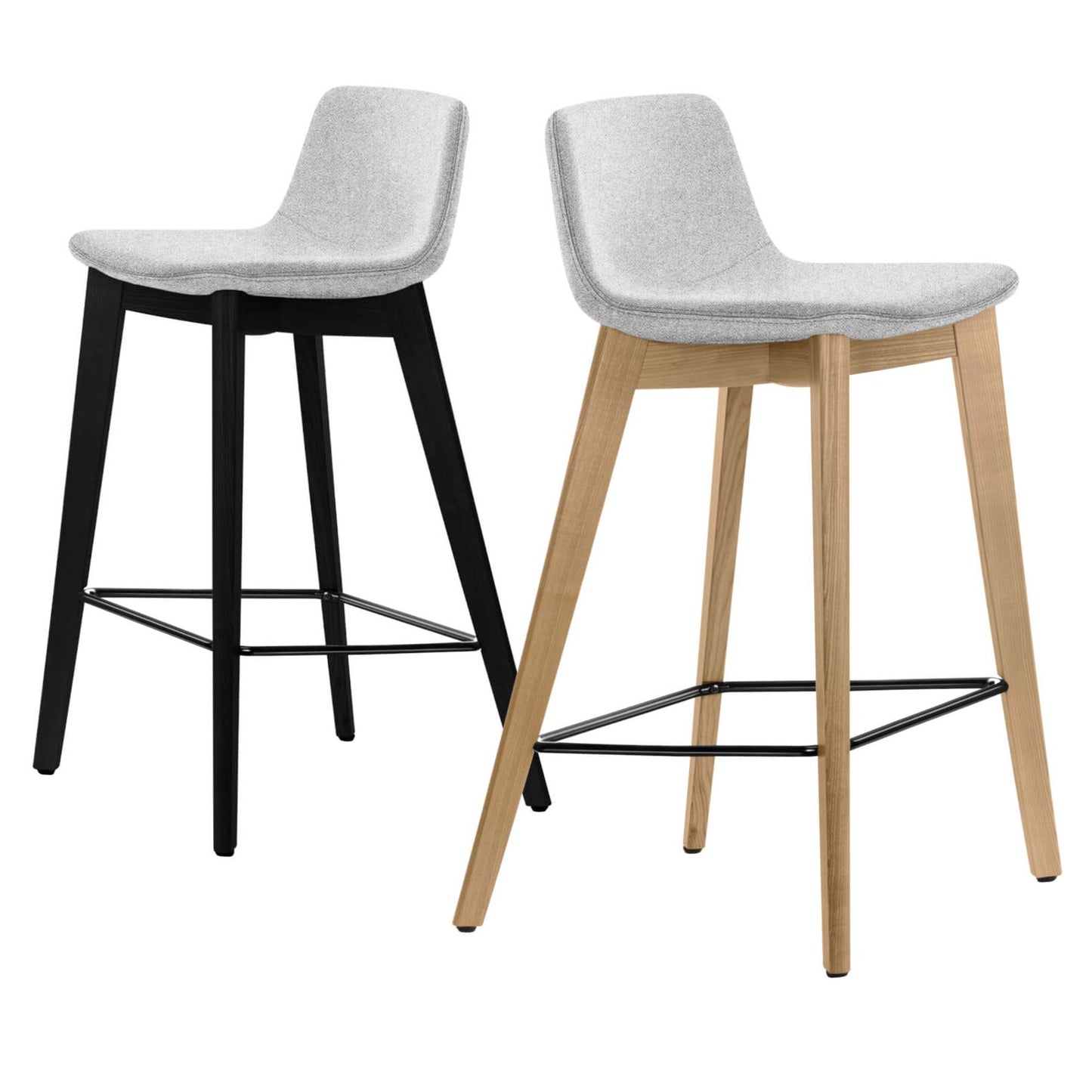 TWIST&SIT Tabouret de bar | Cadre en bois massif, hauteur du siège de 635 mm, synergie de couverture en laine