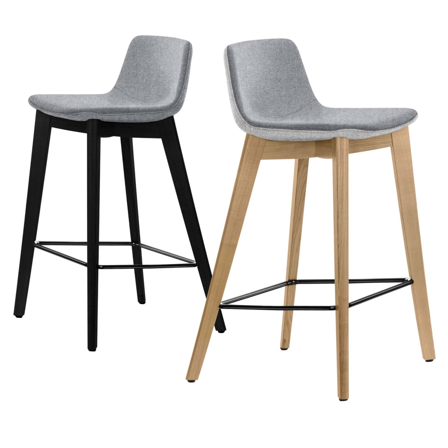 TWIST&SIT Tabouret de bar | Cadre en bois massif, hauteur du siège de 635 mm, synergie de couverture en laine