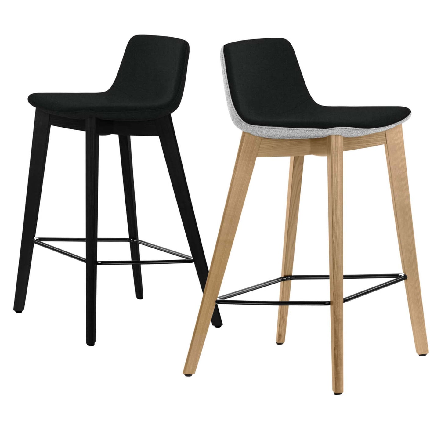 TWIST&SIT Tabouret de bar | Cadre en bois massif, hauteur du siège de 635 mm, synergie de couverture en laine