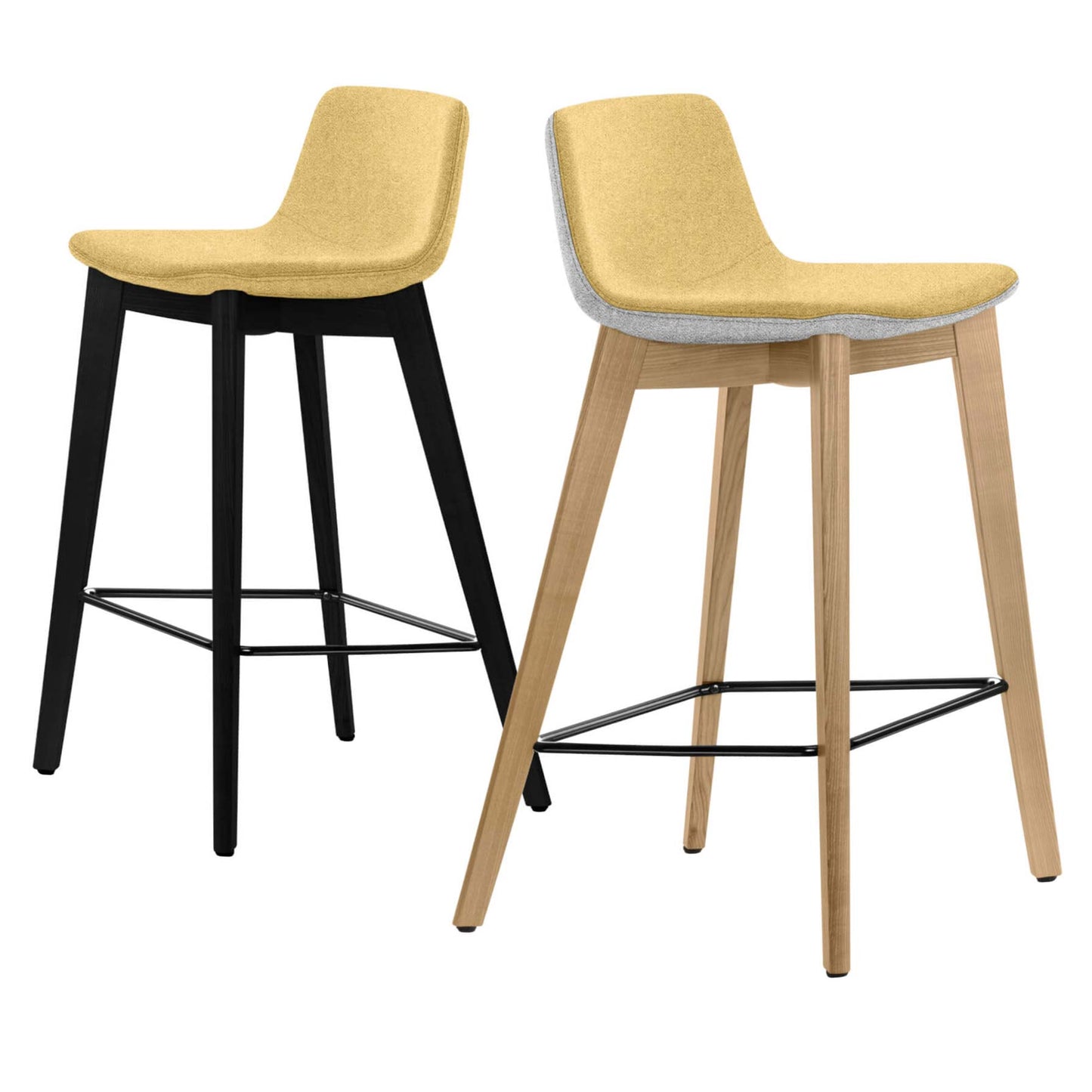 TWIST&SIT Tabouret de bar | Cadre en bois massif, hauteur du siège de 635 mm, synergie de couverture en laine