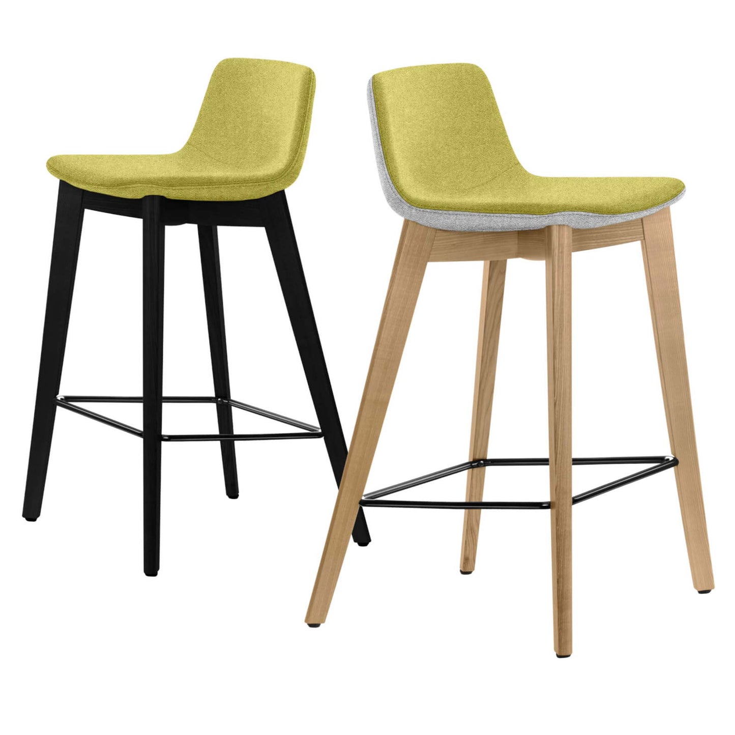 TWIST&SIT Tabouret de bar | Cadre en bois massif, hauteur du siège de 635 mm, synergie de couverture en laine