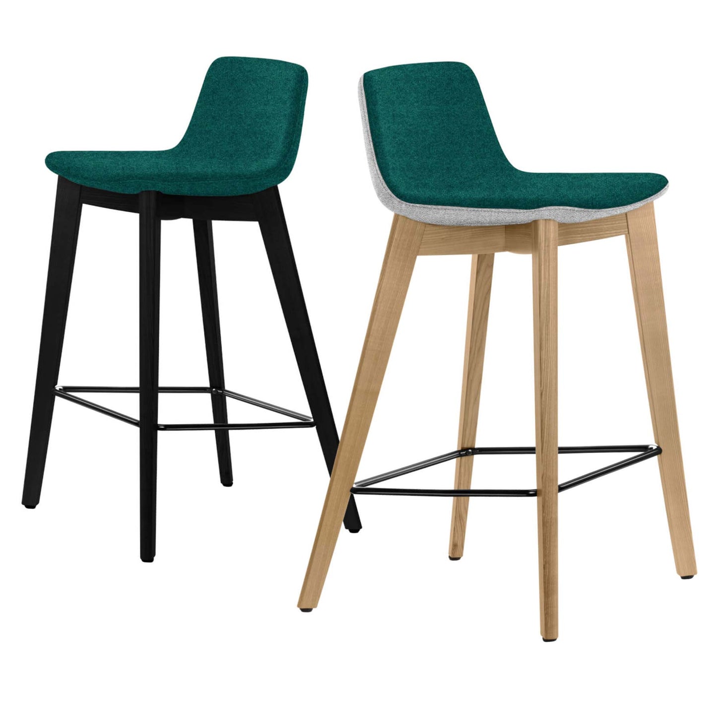 TWIST&SIT Tabouret de bar | Cadre en bois massif, hauteur du siège de 635 mm, synergie de couverture en laine