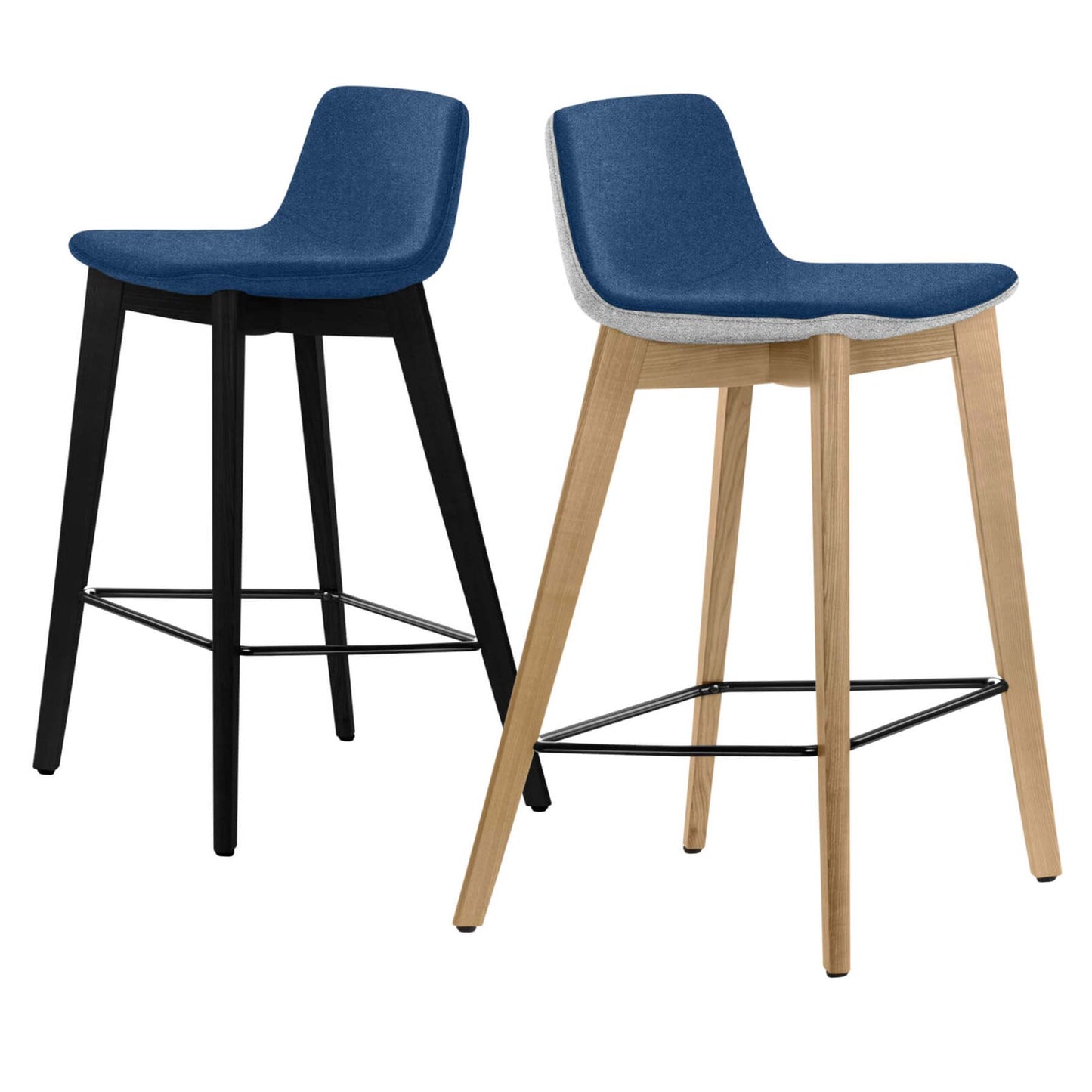 TWIST&SIT Tabouret de bar | Cadre en bois massif, hauteur du siège de 635 mm, synergie de couverture en laine