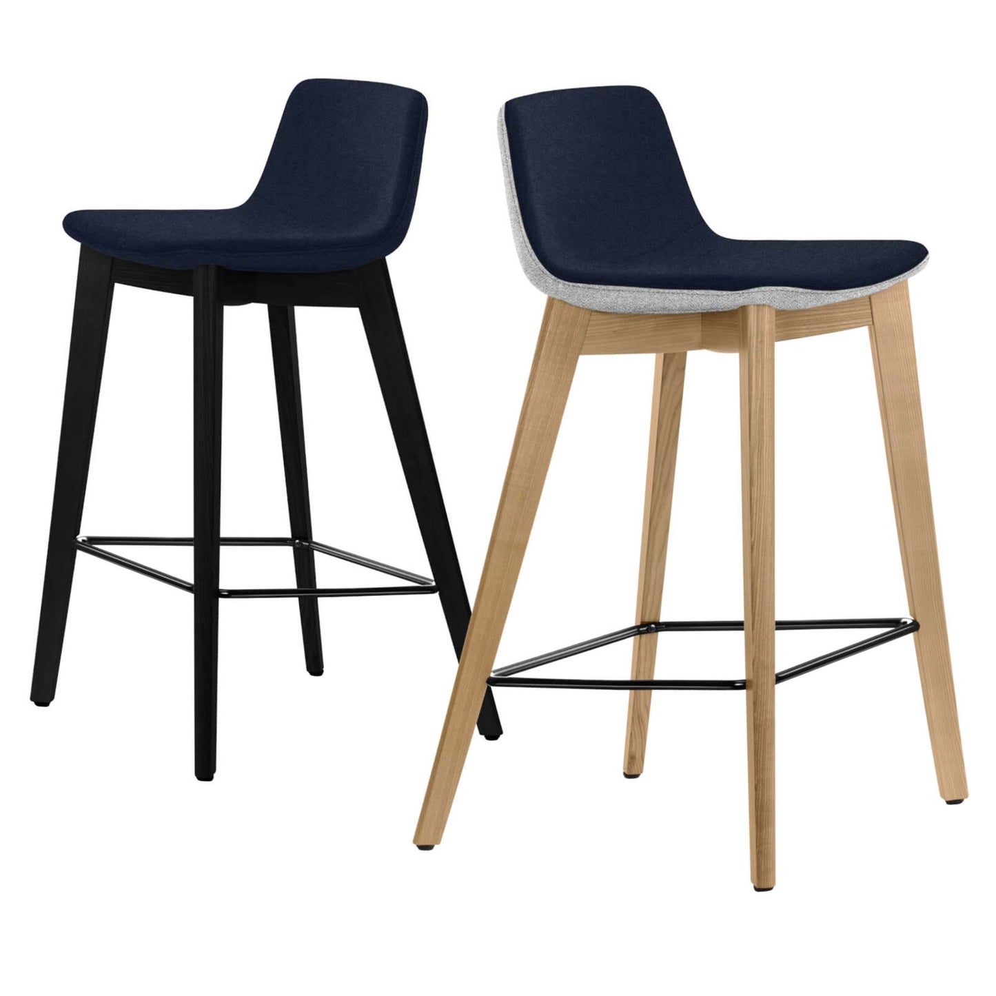 TWIST&SIT Tabouret de bar | Cadre en bois massif, hauteur du siège de 635 mm, synergie de couverture en laine