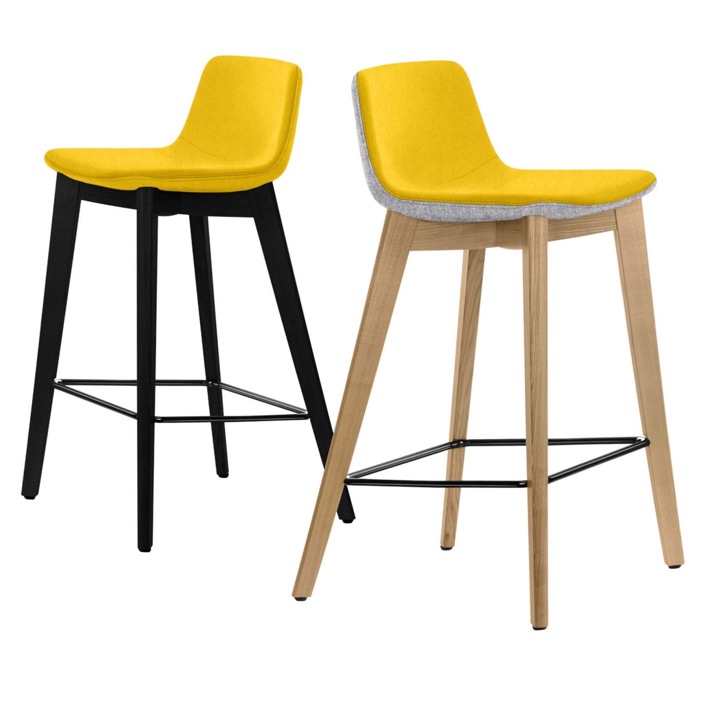TWIST&SIT Sgabello da bar | Telaio in legno massiccio, altezza del sedile da 635 mm, velio di copertura di lana