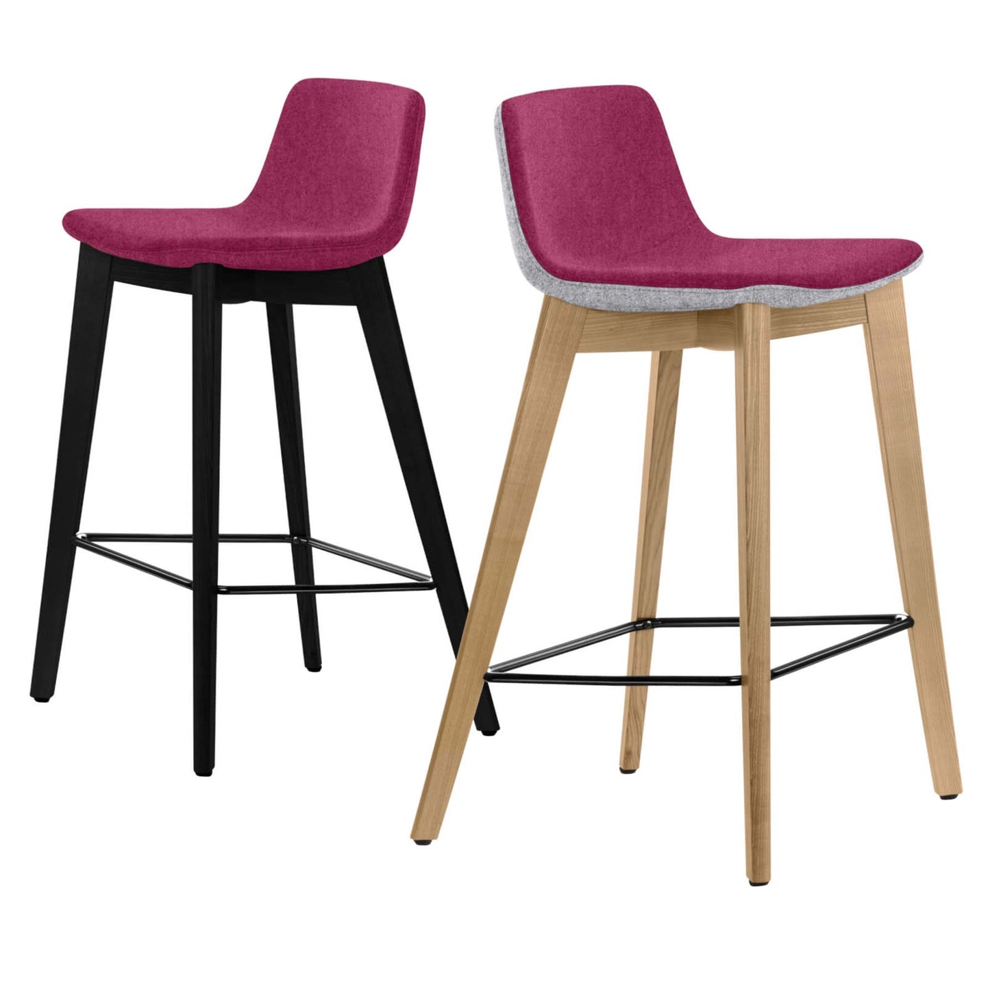 TWIST&SIT Sgabello da bar | Telaio in legno massiccio, altezza del sedile da 635 mm, velio di copertura di lana