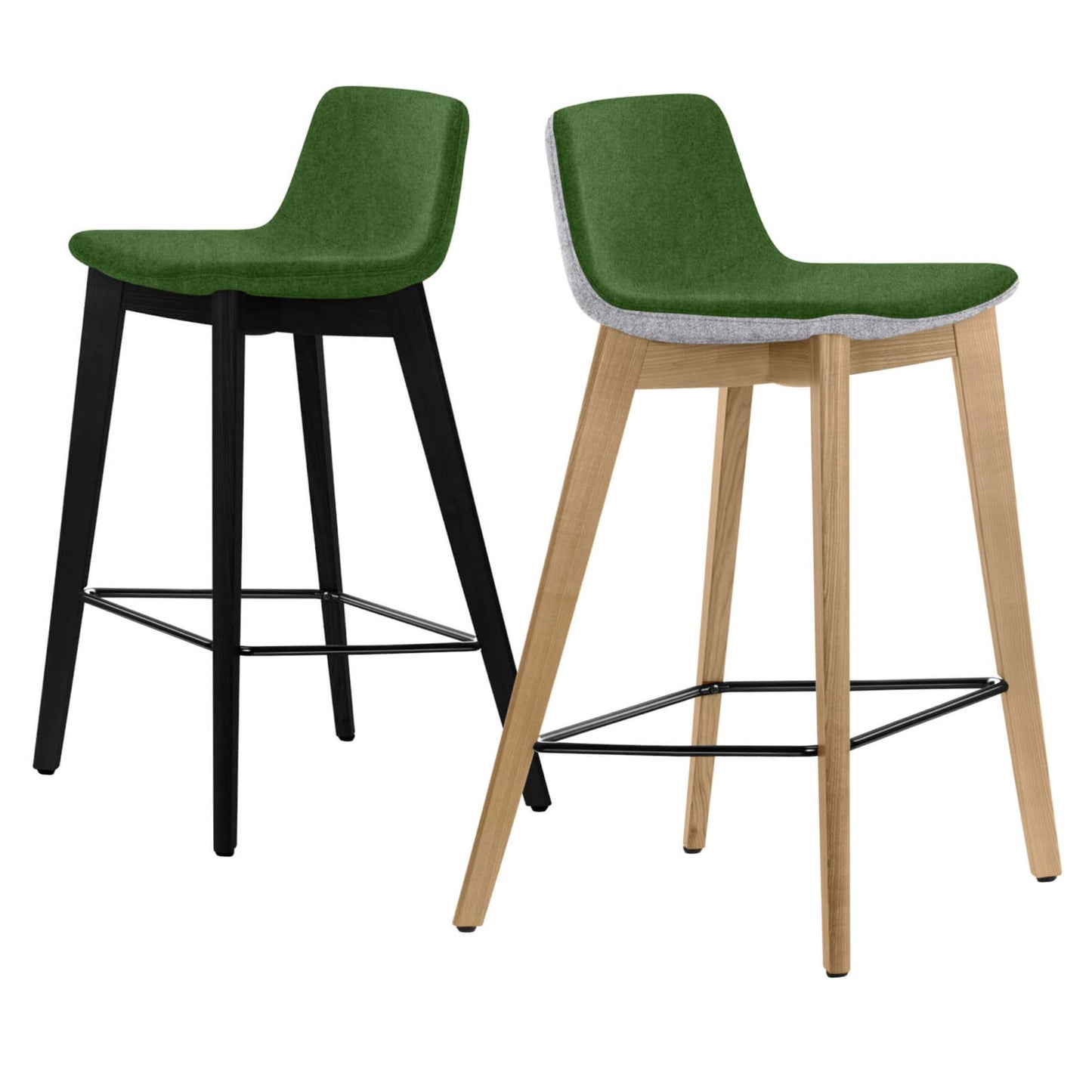 TWIST&SIT Sgabello da bar | Telaio in legno massiccio, altezza del sedile da 635 mm, velio di copertura di lana