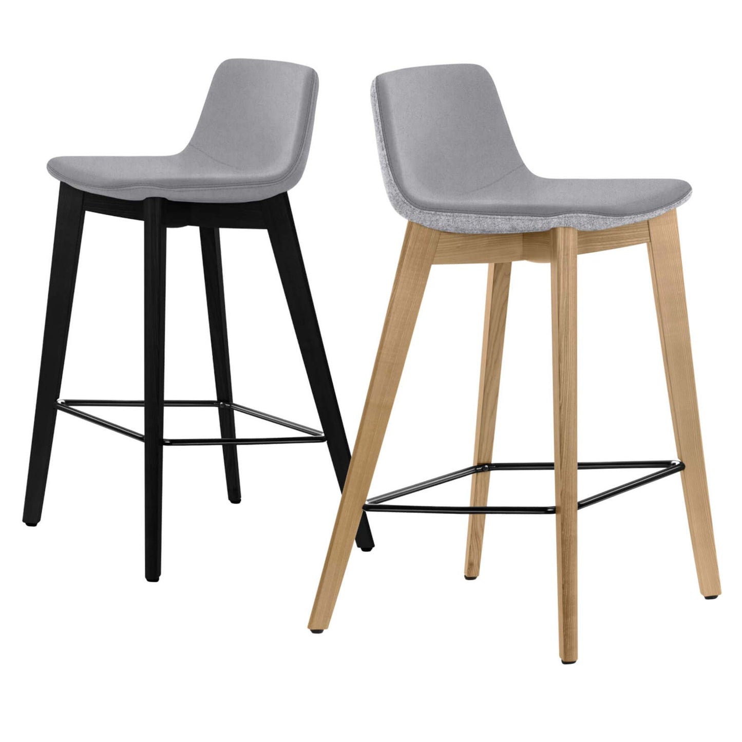 TWIST&SIT Sgabello da bar | Telaio in legno massiccio, altezza del sedile da 635 mm, velio di copertura di lana