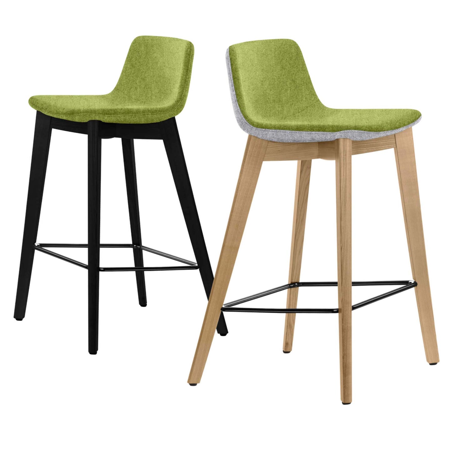 TWIST&SIT Sgabello da bar | Telaio in legno massiccio, altezza del sedile da 635 mm, velio di copertura di lana