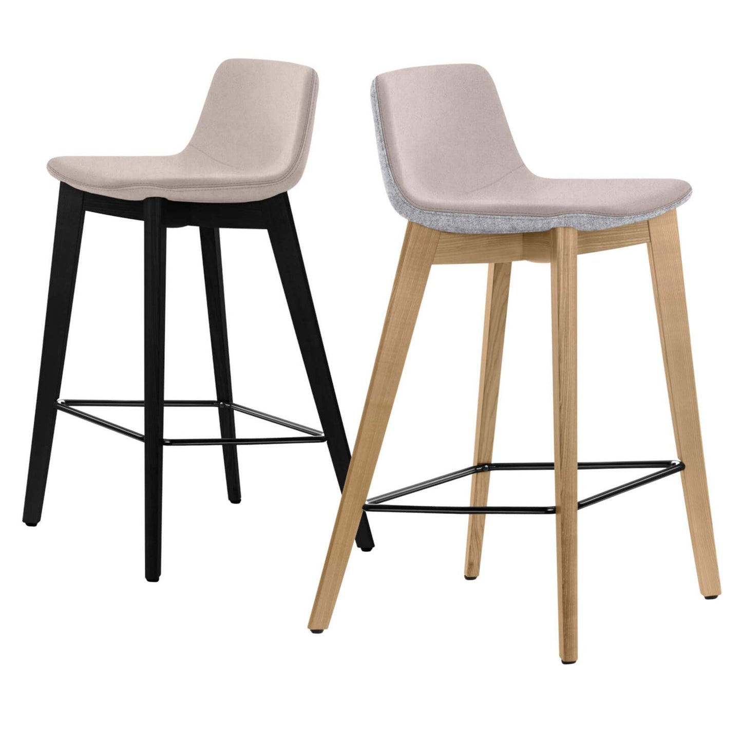 TWIST&SIT Sgabello da bar | Telaio in legno massiccio, altezza del sedile da 635 mm, velio di copertura di lana