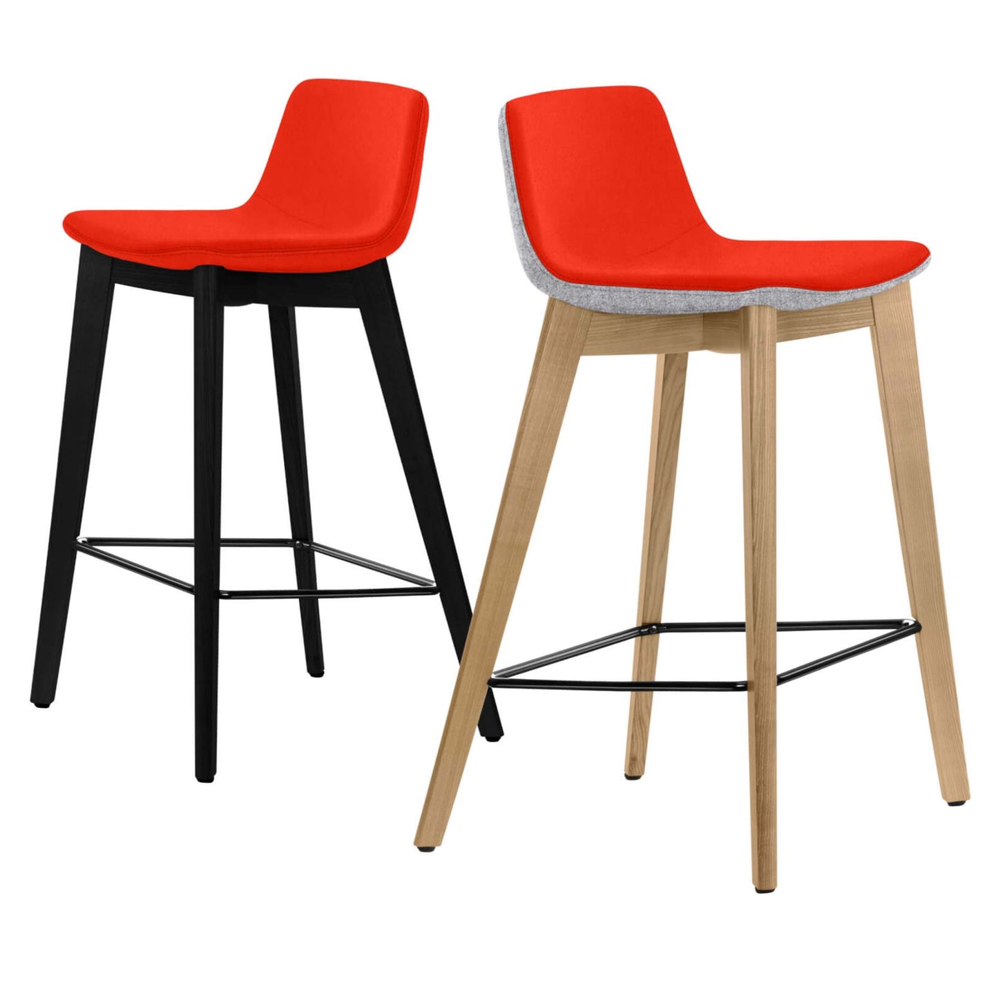 TWIST&SIT Sgabello da bar | Telaio in legno massiccio, altezza del sedile da 635 mm, velio di copertura di lana